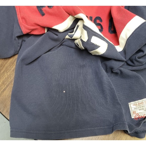 Polo Jeans Co Vintage Mens Shirt Oversized Large Spell Out Long Sleeve Flaws - Picture 9 of 10